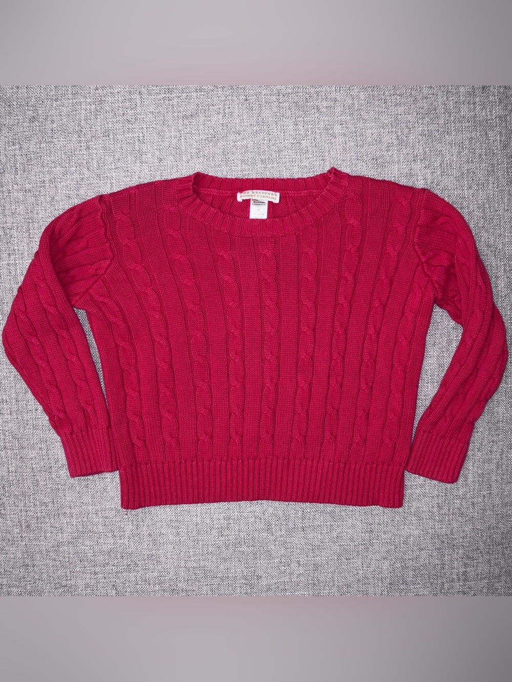 TBBC size 6 red cable knit sweater GUC